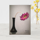 Pink gerbera daisy bedankt kaart (Gele Bloem)