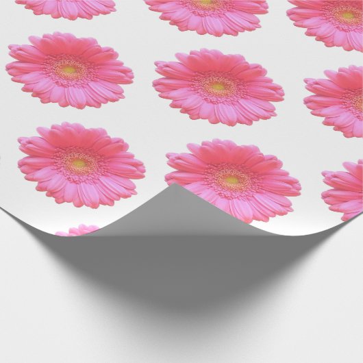 Pink gerbera daisy cadeaupapier (Hoek)