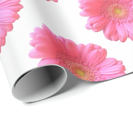 Pink gerbera daisy cadeaupapier (Rol Hoek)