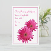 Pink Gerbera Daisy Deze dag wordt uitnodigen voor  Kaart (Staand voorkant)