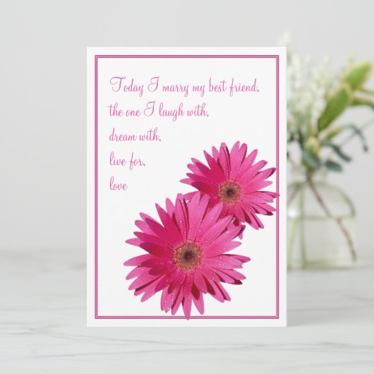 Pink Gerbera Daisy Deze dag wordt uitnodigen voor  Kaart (Staand voorkant)