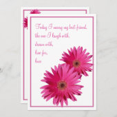 Pink Gerbera Daisy Deze dag wordt uitnodigen voor  Kaart (Voorkant / Achterkant)