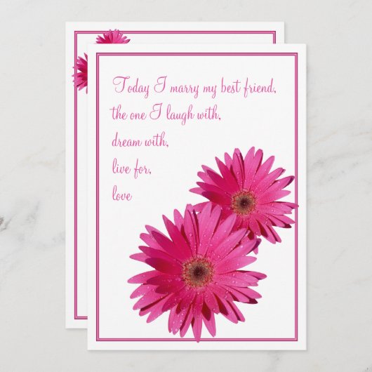 Pink Gerbera Daisy Deze dag wordt uitnodigen voor  Kaart (Voorkant / Achterkant)