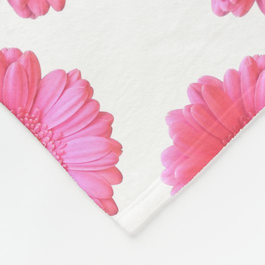 Pink gerbera daisy fleece deken (Hoek)