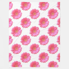 Pink gerbera daisy fleece deken