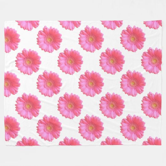 Pink gerbera daisy fleece deken (Voorkant (Horizontaal))