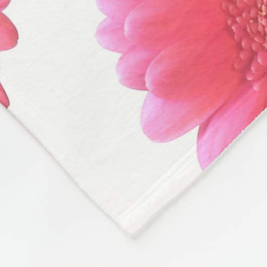 Pink gerbera daisy fleece deken (Hoek)