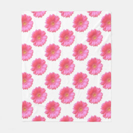 Pink gerbera daisy fleece deken
