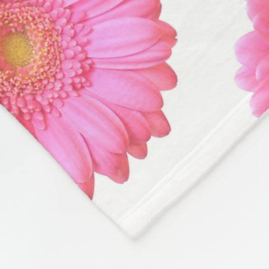 Pink gerbera daisy fleece deken (Hoek)