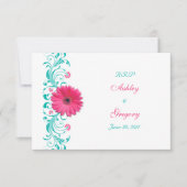 Pink Gerbera Daisy Floral Reply Kaart (Voorkant)