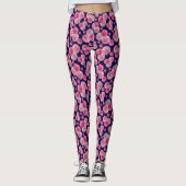 Pink gerbera daisy floralPatterned Leggings (Voorkant)
