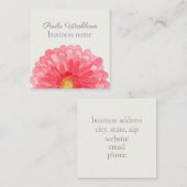 Pink Gerbera Daisy Flower Eggshell White Vierkante Visitekaartje (Voorkant / Achterkant)