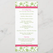 Pink Gerbera Daisy Green Floral Wedding Programme Programmakaart (Achterkant)