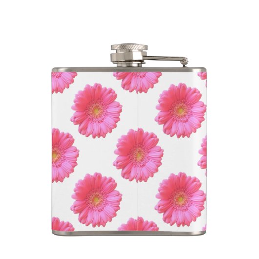 Pink gerbera daisy heupfles (Achterkant)