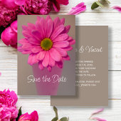 Pink Gerbera Daisy in Vase Wedding Save the Date