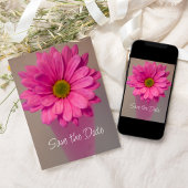 Pink Gerbera Daisy in Vase Wedding Save the Date
