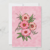 Pink Gerbera Daisy Invitation Kaart (Voorkant)