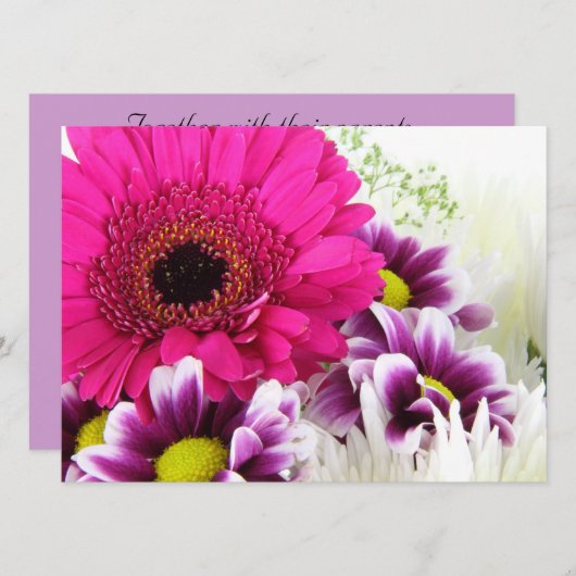 Pink Gerbera Daisy Kaart (Voorkant / Achterkant)