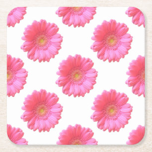 Pink gerbera daisy kartonnen onderzetters