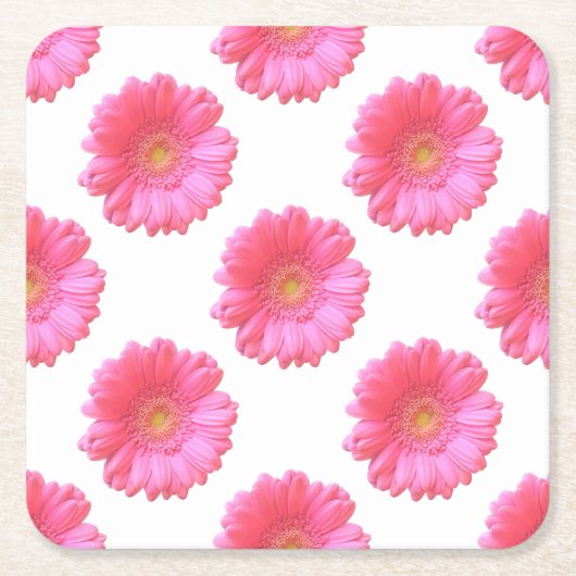 Pink gerbera daisy kartonnen onderzetters (Voorkant)