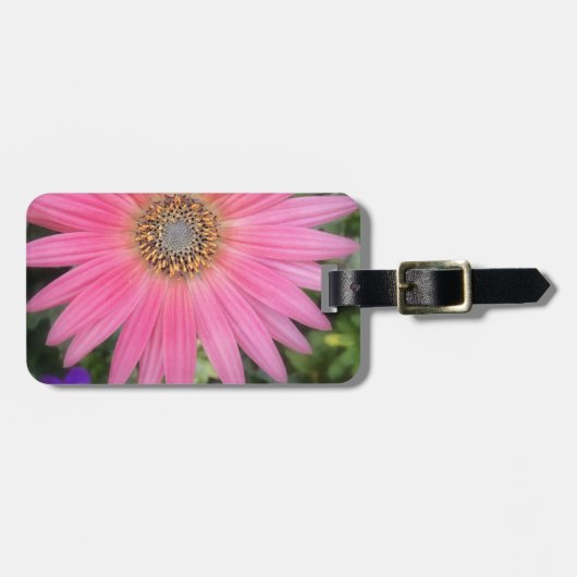 Pink Gerbera Daisy Lagguage Label Bagagelabel (Voorkant horizontaal)