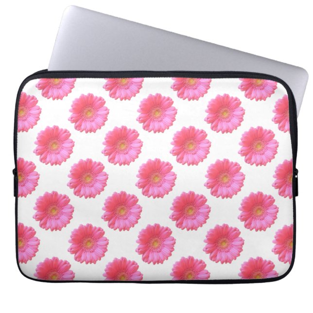 Pink gerbera daisy laptop sleeve (Voorkant)