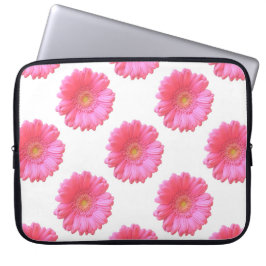 Pink gerbera daisy laptop sleeve