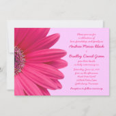 Pink Gerbera Daisy Lila Paars huwelijk uitnodiging (Voorkant)