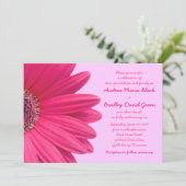 Pink Gerbera Daisy Lila Paars huwelijk uitnodiging (Staand voorkant)
