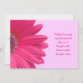 Pink Gerbera Daisy Lila Paars huwelijk uitnodiging (Achterkant)