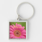 Pink Gerbera Daisy Ma Sleutelhanger (Voorkant)