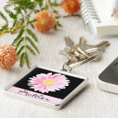 Pink Gerbera Daisy Moeder Sleutelhanger (Zijkant)