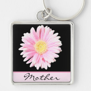 Pink Gerbera Daisy Moeder Sleutelhanger