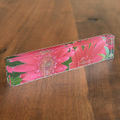 Pink Gerbera Daisy Naambordje (Zijkant)
