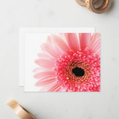 Pink Gerbera Daisy Notitiekaartje (Voorkant / Achterkant in situ)