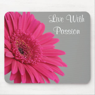 Pink Gerbera Daisy Passion Motivatie Mousepad Muismat