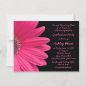 Pink Gerbera Daisy Photo Afstuderen Invitation Kaart (Achterkant)