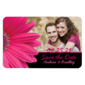 Pink Gerbera Daisy Photo Wedding Magnet Magneet (Horizontaal)