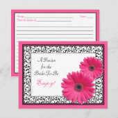 Pink Gerbera Daisy Recept Kaart voor de bruid te z (Voorkant / Achterkant)