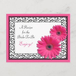 Pink Gerbera Daisy Recept Kaart voor de bruid te z