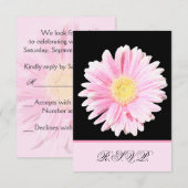 Pink Gerbera Daisy Reply Kaart (Voorkant / Achterkant)
