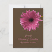 Pink Gerbera Daisy Response Kaart (Voorkant)