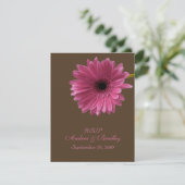 Pink Gerbera Daisy Response Kaart (Staand voorkant)