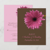Pink Gerbera Daisy Response Kaart (Voorkant / Achterkant)