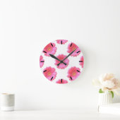 Pink gerbera daisy ronde klok (Huis)
