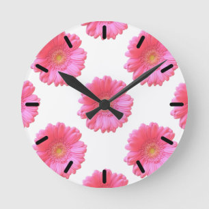 Pink gerbera daisy ronde klok
