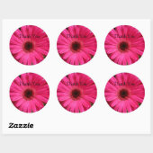 Pink Gerbera Daisy Ronde Sticker (Vel)