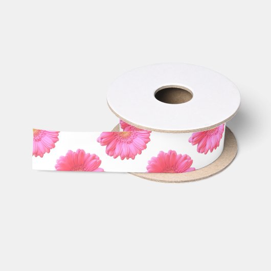 Pink gerbera daisy satijnen lint (Spoel)