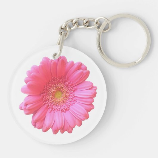 Pink gerbera daisy sleutelhanger (Achterkant)