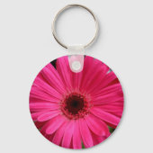 Pink Gerbera Daisy Sleutelhanger (Voorkant)
